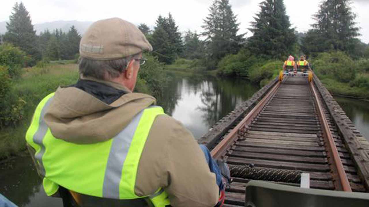 Pedalpowered rail rides explore Oregon Coast