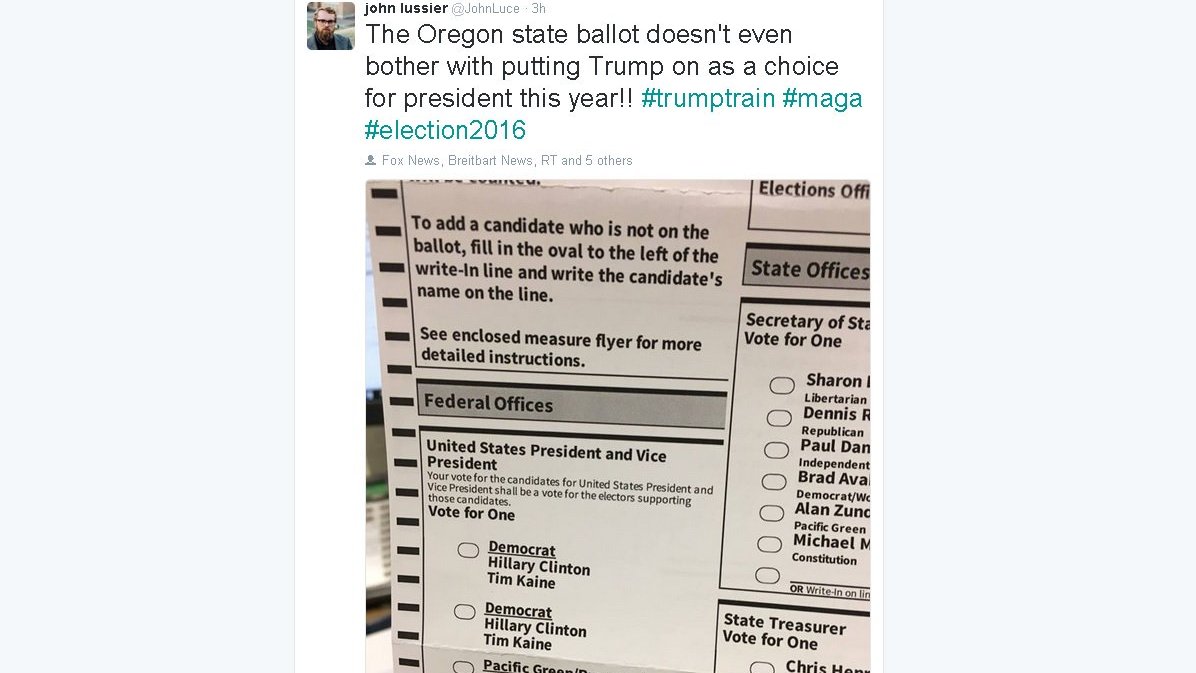 Oregon ballot omitting Trump is a hoax