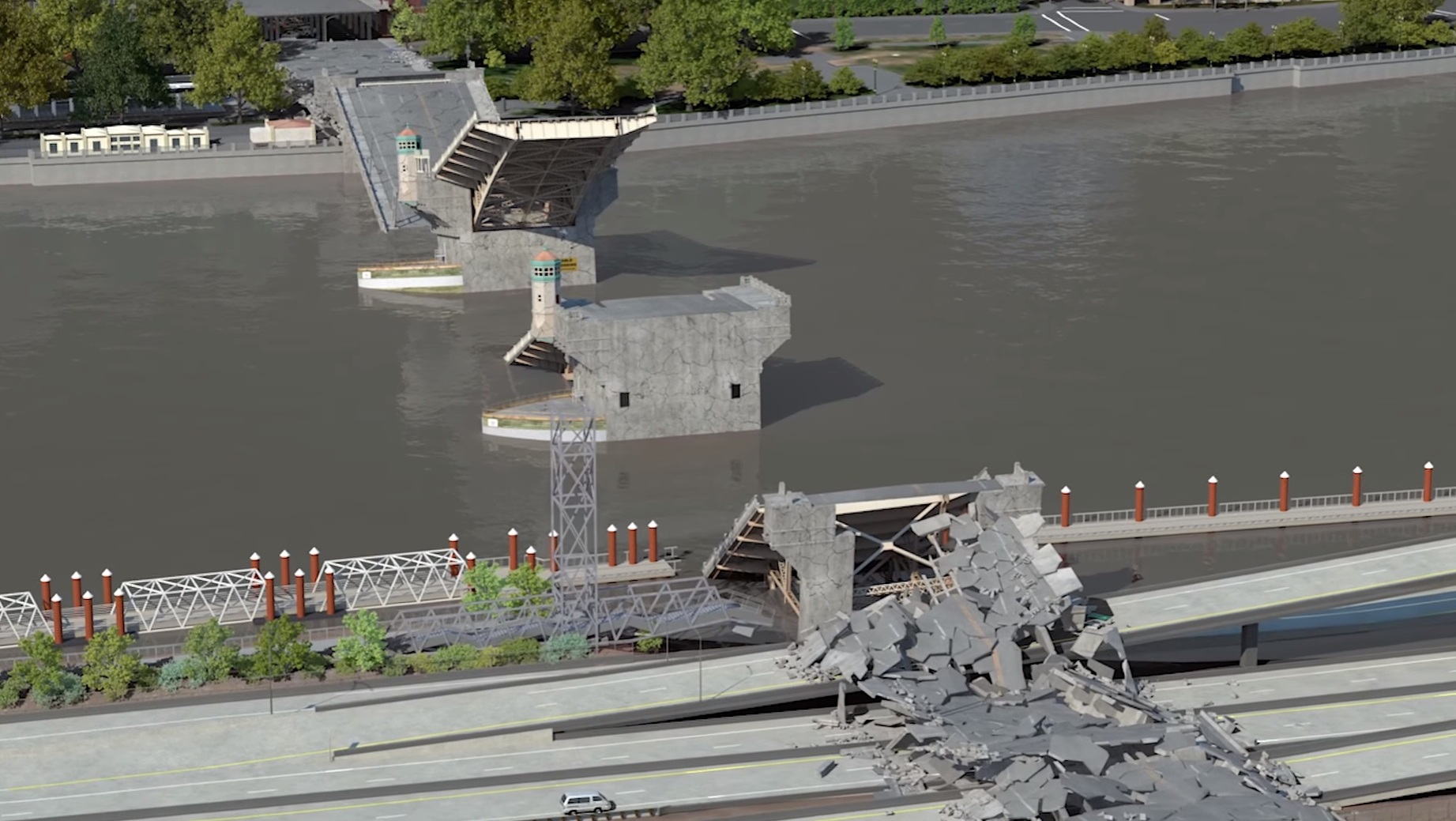 kgw.com | Simulation shows Burnside Bridge collapsing when ‘The Big One' hits1843 x 1039