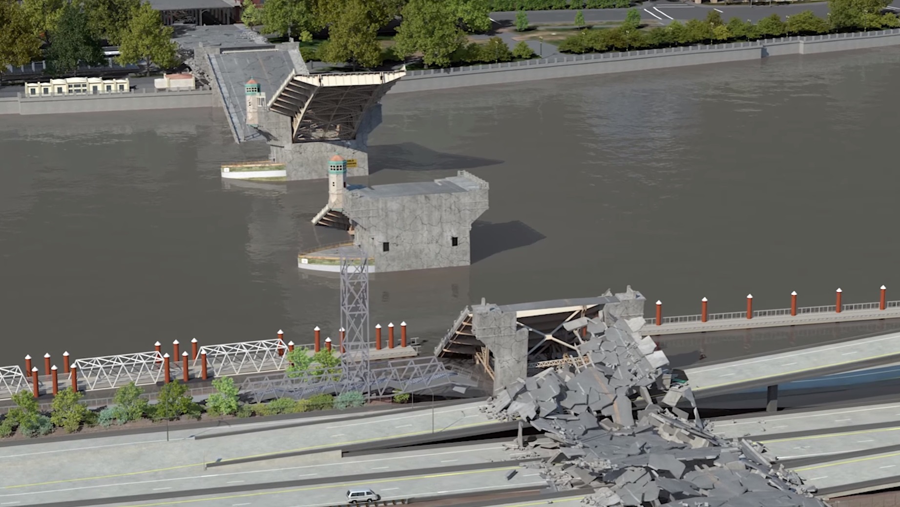 kgw.com | Simulation shows Burnside Bridge collapsing when ‘The Big One' hits