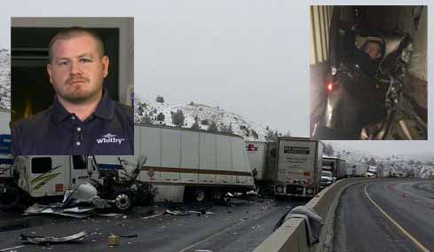 I-84 driver pinned between semis says he prayed | kgw.com