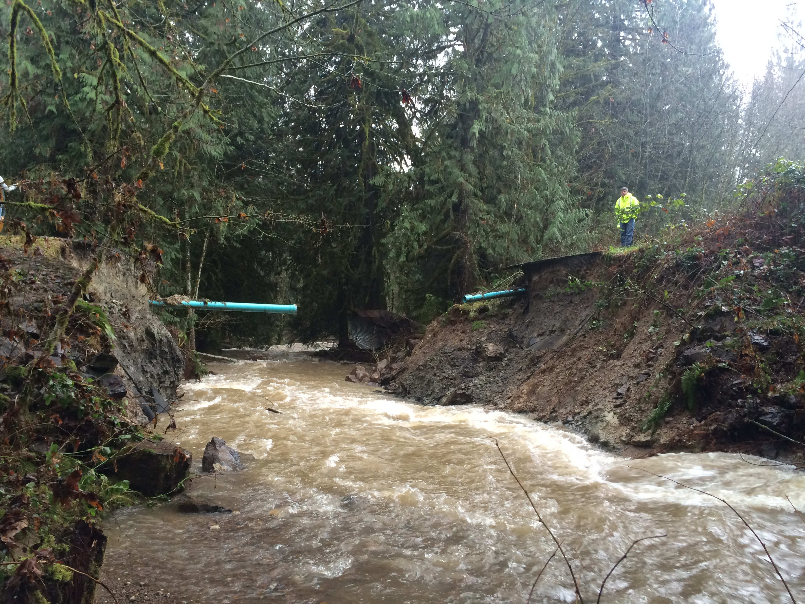 Road wash out strands La Center families | kgw.com