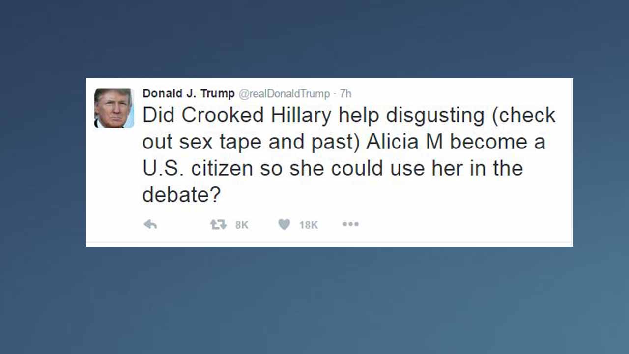 Trump Twitter Rant Trump Twitter rant talks of Miss Universe 'sex tape' | kgw.com